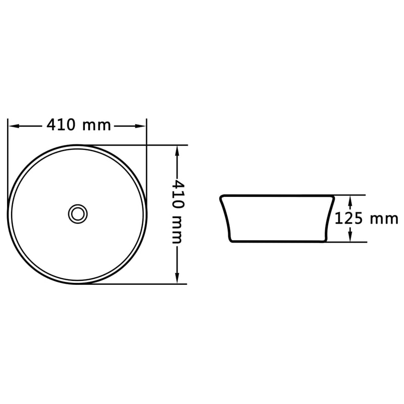 vidaXL fekete kerámia mosdókagyló 41 x 12,5 cm