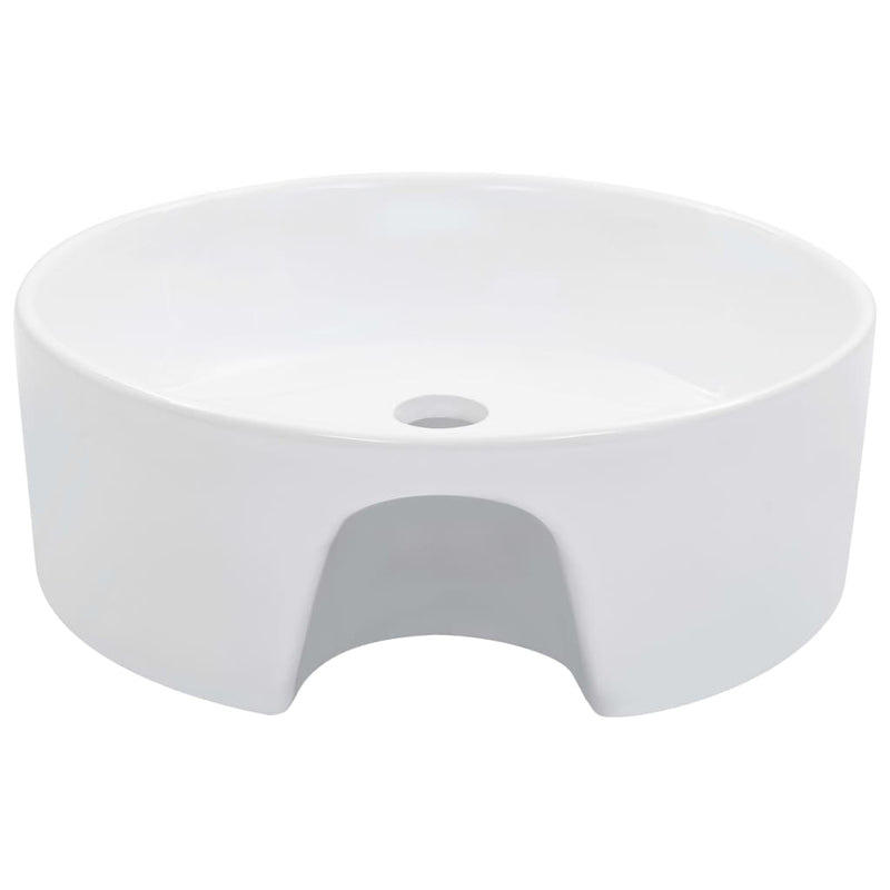 vidaXL fehér kerámia mosdókagyló túlfolyóval 36 x 13  cm
