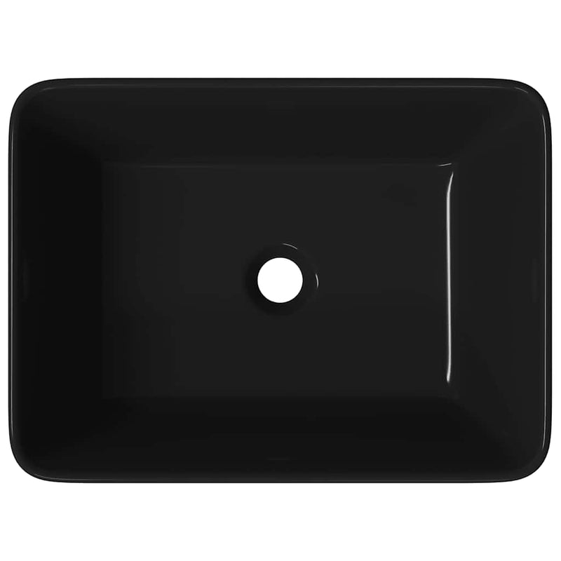 vidaXL fekete kerámia mosdókagyló 40 x 30 x 13 cm