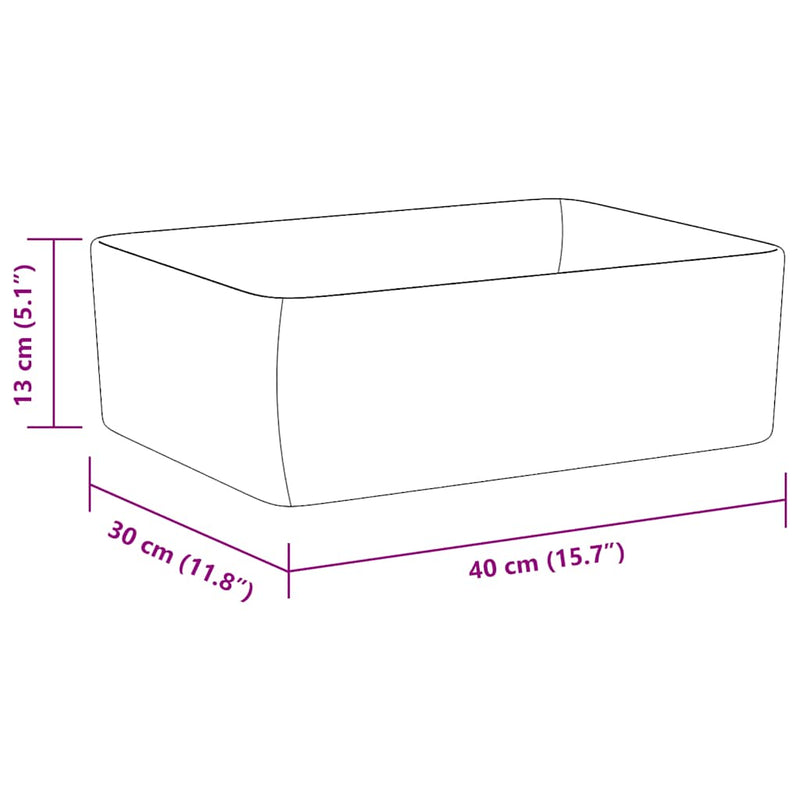vidaXL fekete kerámia mosdókagyló 40 x 30 x 13 cm