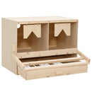 vidaXL 2 rekeszes tömör fenyőfa tojófészek 63 x 40 x 45 cm