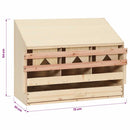 vidaXL 3 rekeszes tömör fenyőfa tyúk fészkelő 72 x 33 x 54 cm