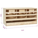 vidaXL 3 rekeszes tömör fenyőfa tyúk fészkelő 72 x 33 x 38 cm
