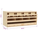 vidaXL 4 rekeszes tömör fenyőfa tyúk fészkelő 106 x 40 x 45 cm