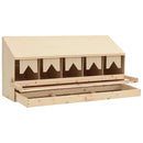vidaXL 5 rekeszes tömör fenyőfa tyúk fészkelő 117 x 33 x 54 cm