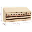 vidaXL 5 rekeszes tömör fenyőfa tyúk fészkelő 117 x 33 x 54 cm