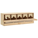 vidaXL 5 rekeszes tömör fenyőfa tyúk fészkelő 117 x 33 x 38 cm
