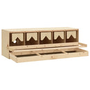 vidaXL 5 rekeszes tömör fenyőfa tyúk fészkelő 117 x 33 x 38 cm