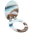 vidaXL lassan csukódó kagylómintás MDF WC-ülőke