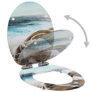 vidaXL lassan csukódó kagylómintás MDF WC-ülőke