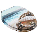 vidaXL lassan csukódó kagylómintás MDF WC-ülőke