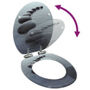 vidaXL kőmintás MDF WC-ülőke lassan csukódó fedéllel