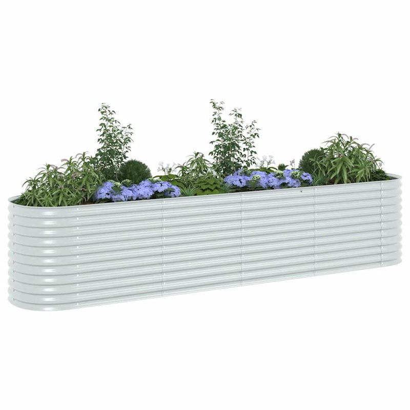 vidaXL ezüstszínű horganyzott acél kerti magaságyás 400 x 80 x 81 cm