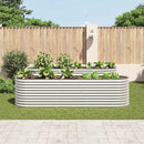 vidaXL ezüstszínű horganyzott acél kerti magaságyás 320 x 80 x 81 cm