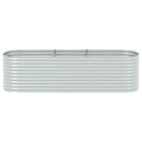 vidaXL ezüstszínű horganyzott acél kerti magaságyás 320 x 80 x 81 cm