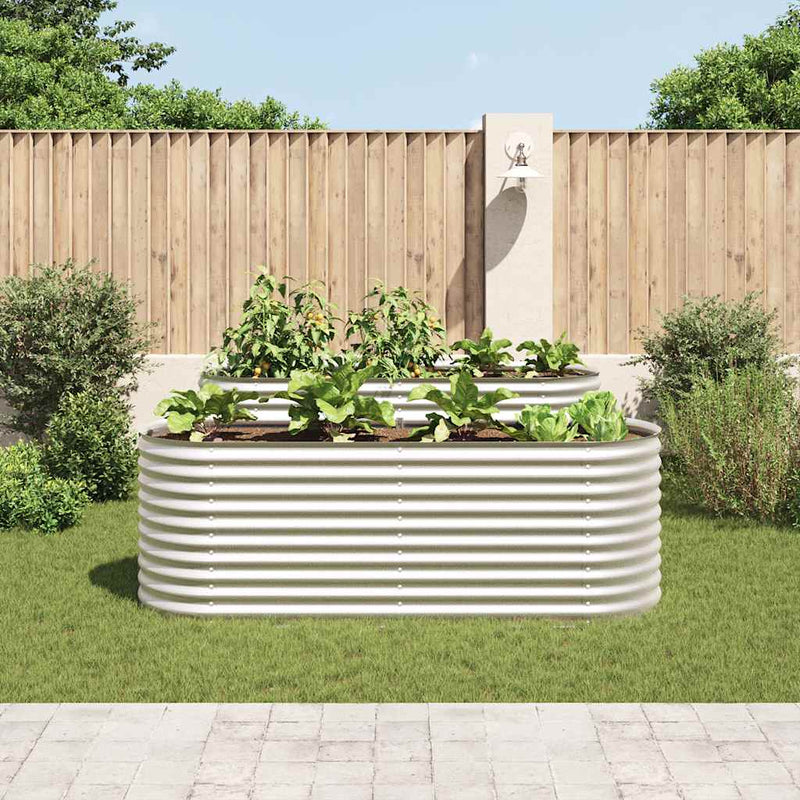 vidaXL ezüstszínű horganyzott acél kerti magaságyás 240 x 80 x 81 cm