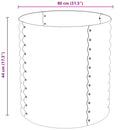 vidaXL ezüstszínű horganyzott acél kerti magaságyás 80 x 80 x 81 cm