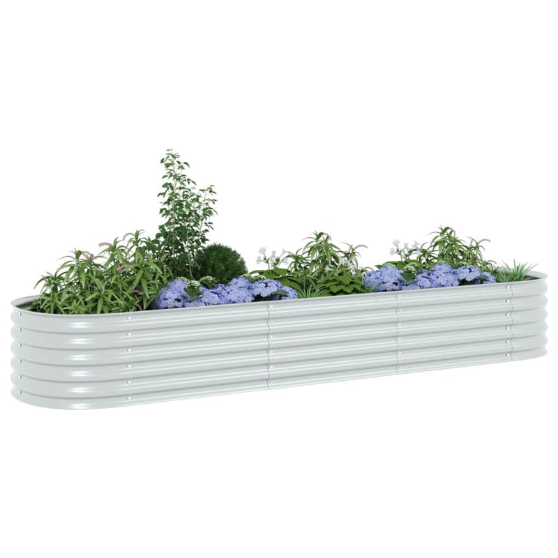 vidaXL ezüstszínű horganyzott acél kerti magaságyás 320 x 80 x 44 cm