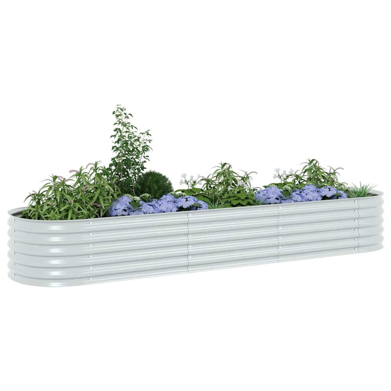 vidaXL ezüstszínű horganyzott acél kerti magaságyás 320 x 80 x 44 cm