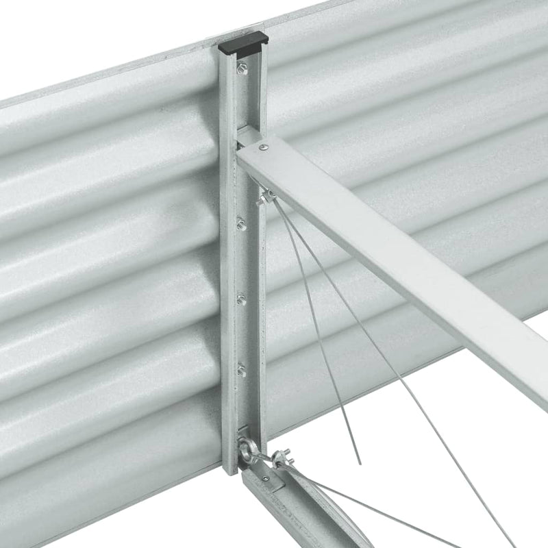vidaXL ezüstszínű horganyzott acél kerti magaságyás 320 x 80 x 44 cm