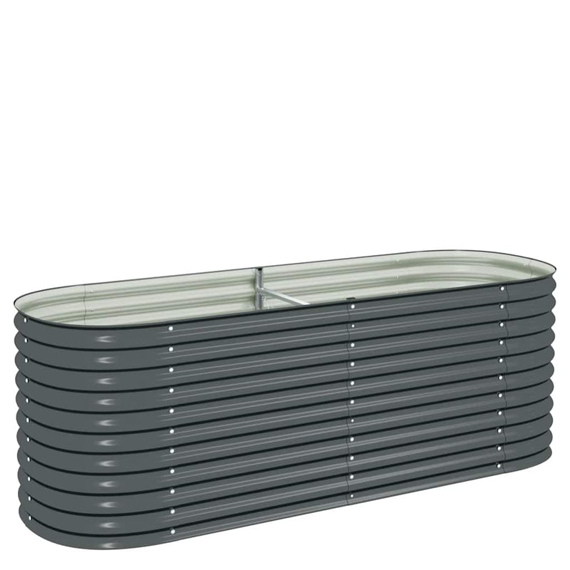 vidaXL szürke horganyzott acél kerti magaságyás 240 x 80 x 81 cm