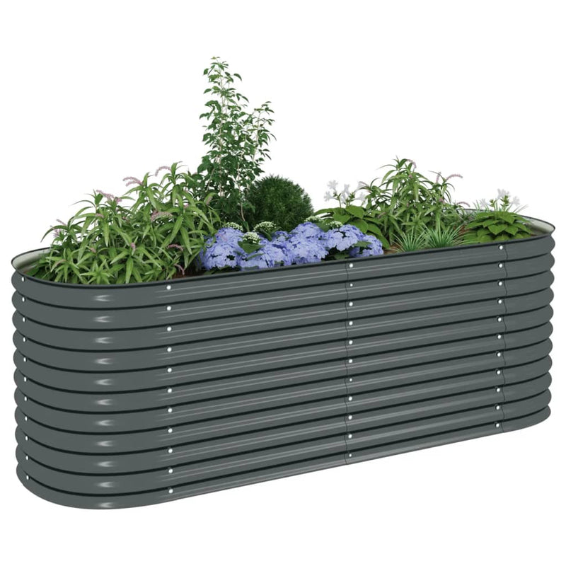 vidaXL szürke horganyzott acél kerti magaságyás 240 x 80 x 81 cm