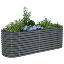 vidaXL szürke horganyzott acél kerti magaságyás 240 x 80 x 81 cm