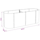 vidaXL szürke horganyzott acél kerti magaságyás 240 x 80 x 81 cm