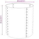 vidaXL szürke horganyzott acél kerti magaságyás 80 x 80 x 81 cm