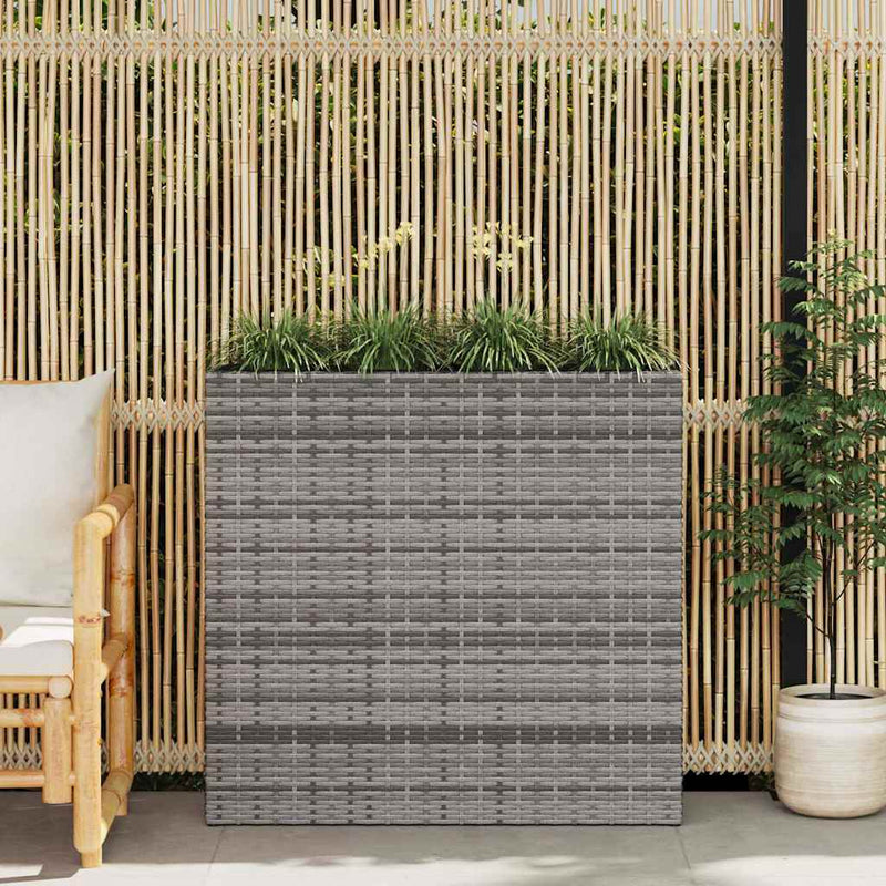 vidaXL fehér polyrattan kerti magaságyás 4 kaspóval