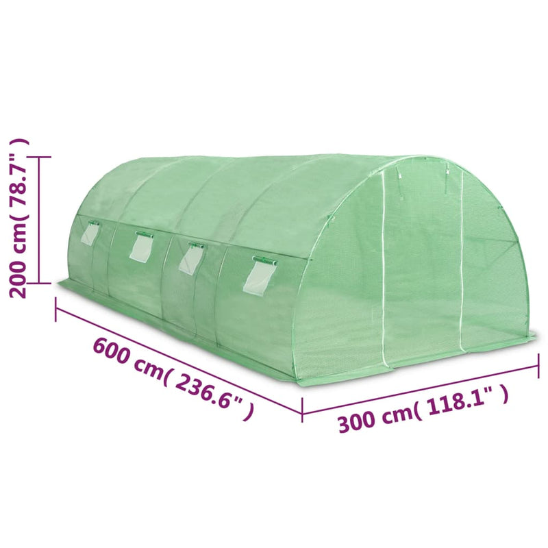 vidaXL melegház 18 m² 600 x 300 x 200 cm