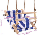 vidaXL kék fa és pamut babahinta biztonsági övvel