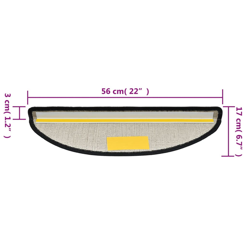 vidaXL 15 darab antracitszürke lépcsőszőnyeg 56 x 17 x 3 cm