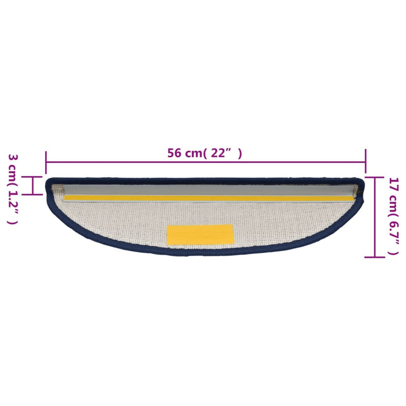 vidaXL 15 darab kék lépcsőszőnyeg 56 x 17 x 3 cm