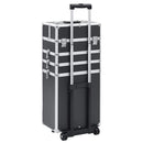 vidaXL fekete alumínium sminkbőrönd