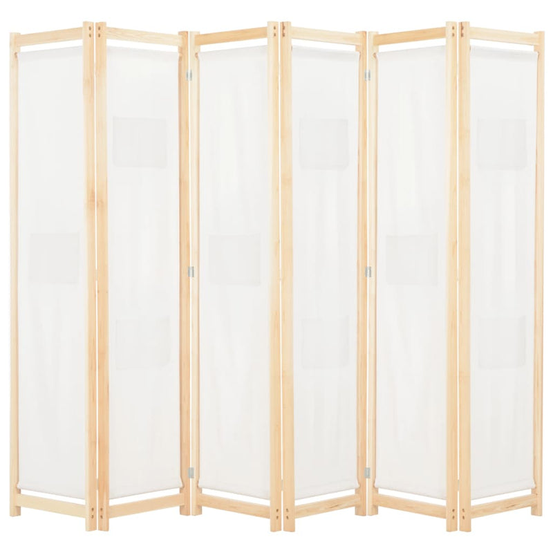 vidaXL krémszínű 6-paneles szövetparaván 240 x 170 x 4 cm