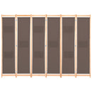 vidaXL barna 6-paneles szövetparaván 240 x 170 x 4 cm