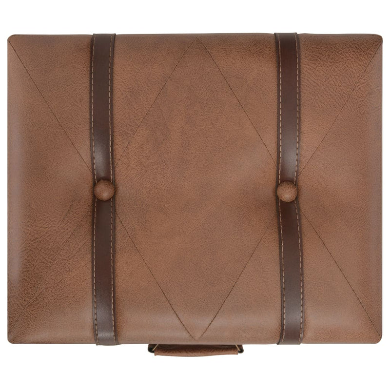 vidaXL barna műbőr tárolóülőke 40 cm