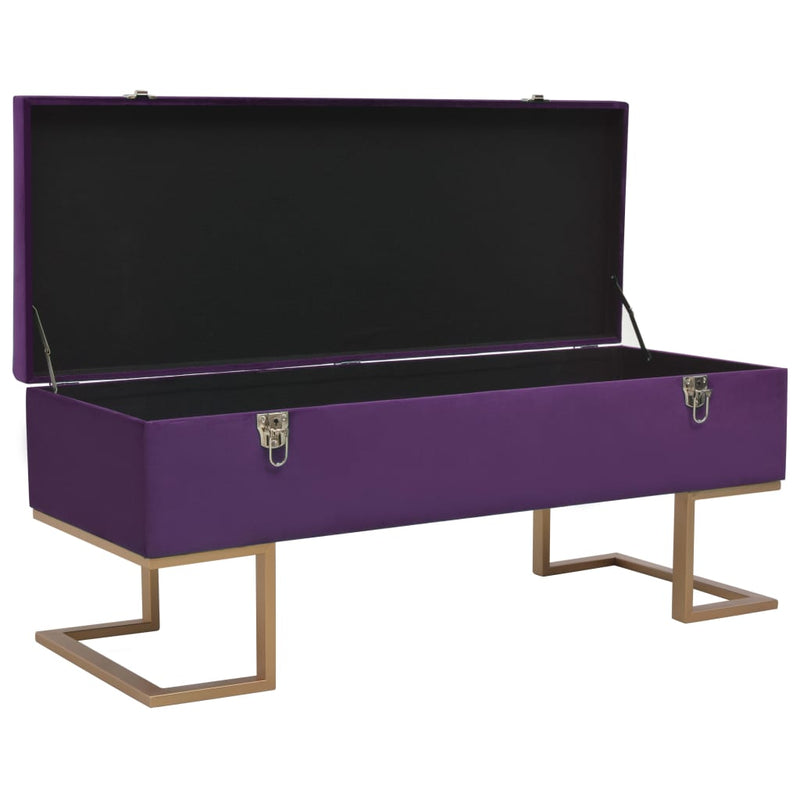 vidaXL lila bársonypad tárolórekesszel 105 cm