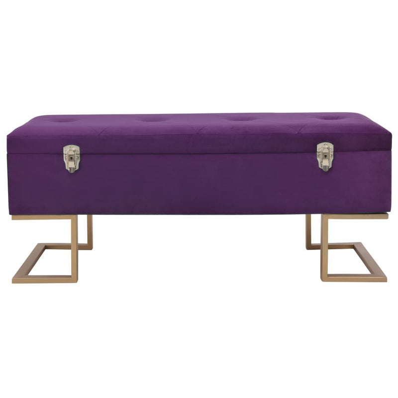 vidaXL lila bársonypad tárolórekesszel 105 cm
