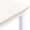 vidaXL fehér és barna tömör gumifa étkezőasztal 114 x 71 x 75 cm