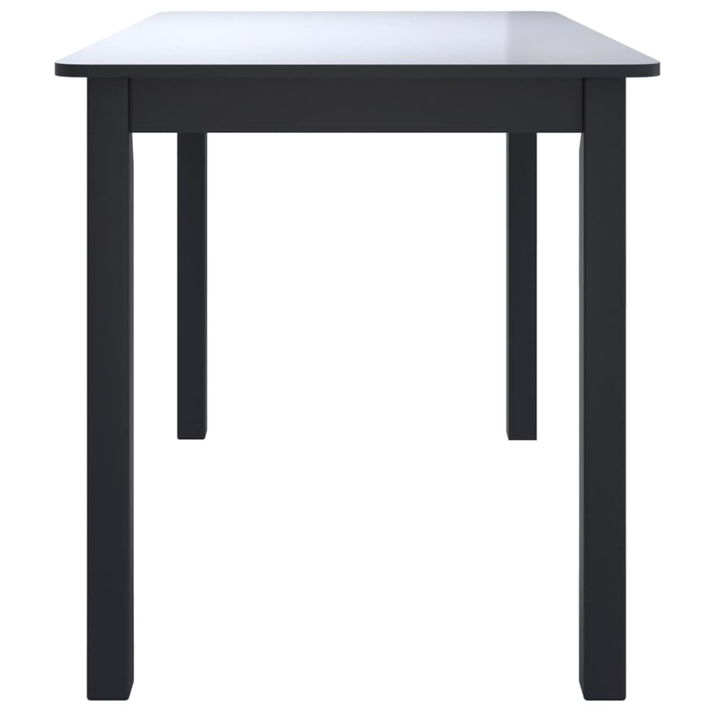 vidaXL fekete tömör gumifa étkezőasztal 114 x 71 x 75 cm