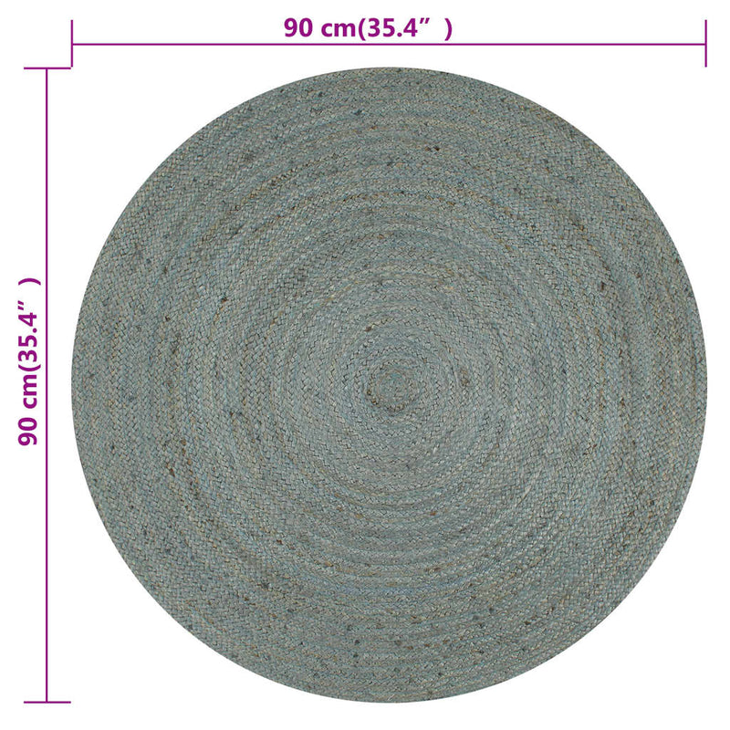 vidaXL olívazöld kézzel font kör alakú jutaszőnyeg 90 cm
