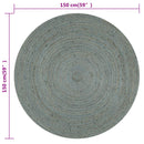 vidaXL olívazöld kézzel font kör alakú jutaszőnyeg 150 cm