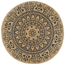 vidaXL kézzel font jutaszőnyeg sötétkék mintával 90 cm