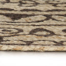 vidaXL kézzel font jutaszőnyeg sötétbarna mintával 120 cm