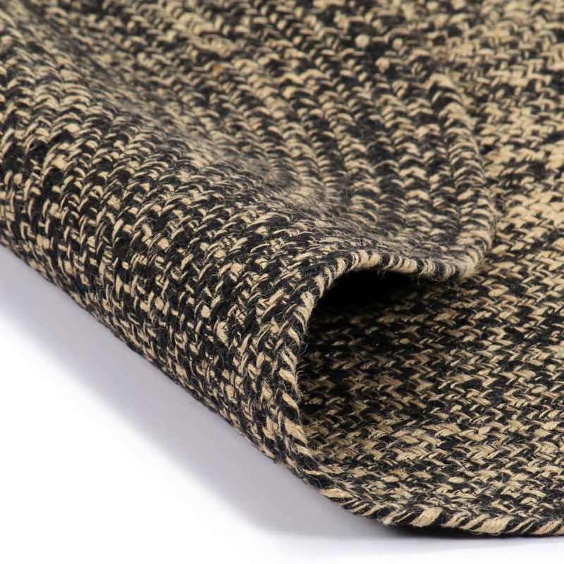 vidaXL fekete és természetes színű kézzel font jutaszőnyeg 120 cm