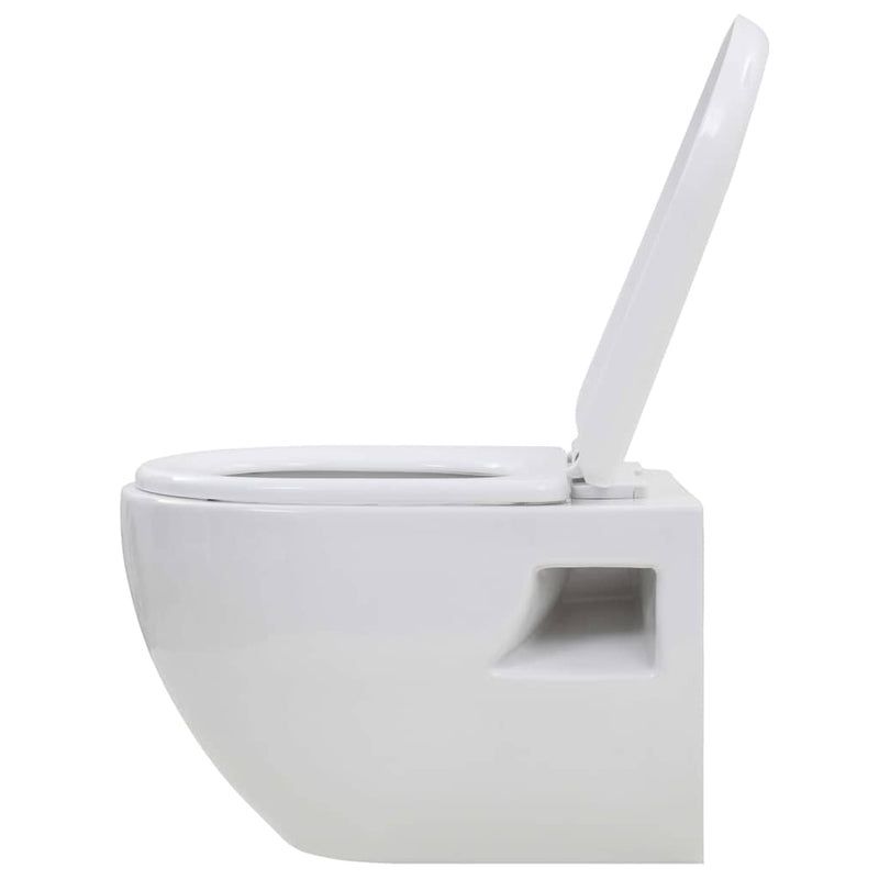 vidaXL falra szerelhető fehér kerámia WC rejtett öblítőtartállyal