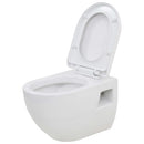 vidaXL falra szerelhető fehér kerámia WC rejtett öblítőtartállyal