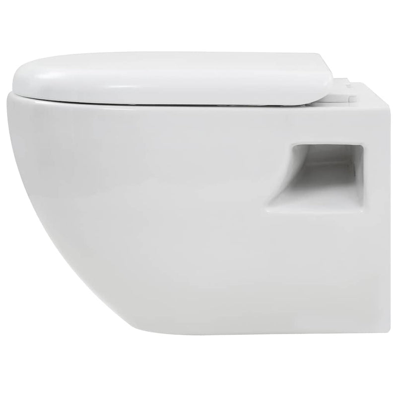 vidaXL falra szerelhető fehér kerámia WC rejtett öblítőtartállyal